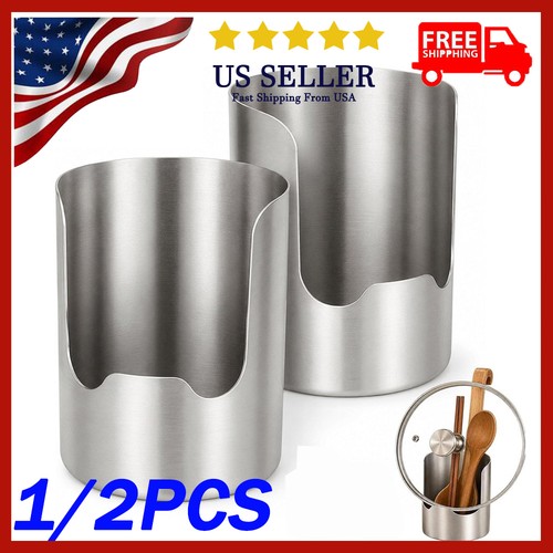 Stainless steel spoon rest pot - stainless,